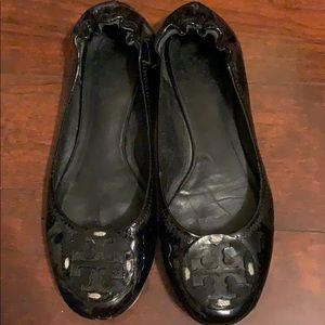 Tory Burch Black Patent Reva Flats
